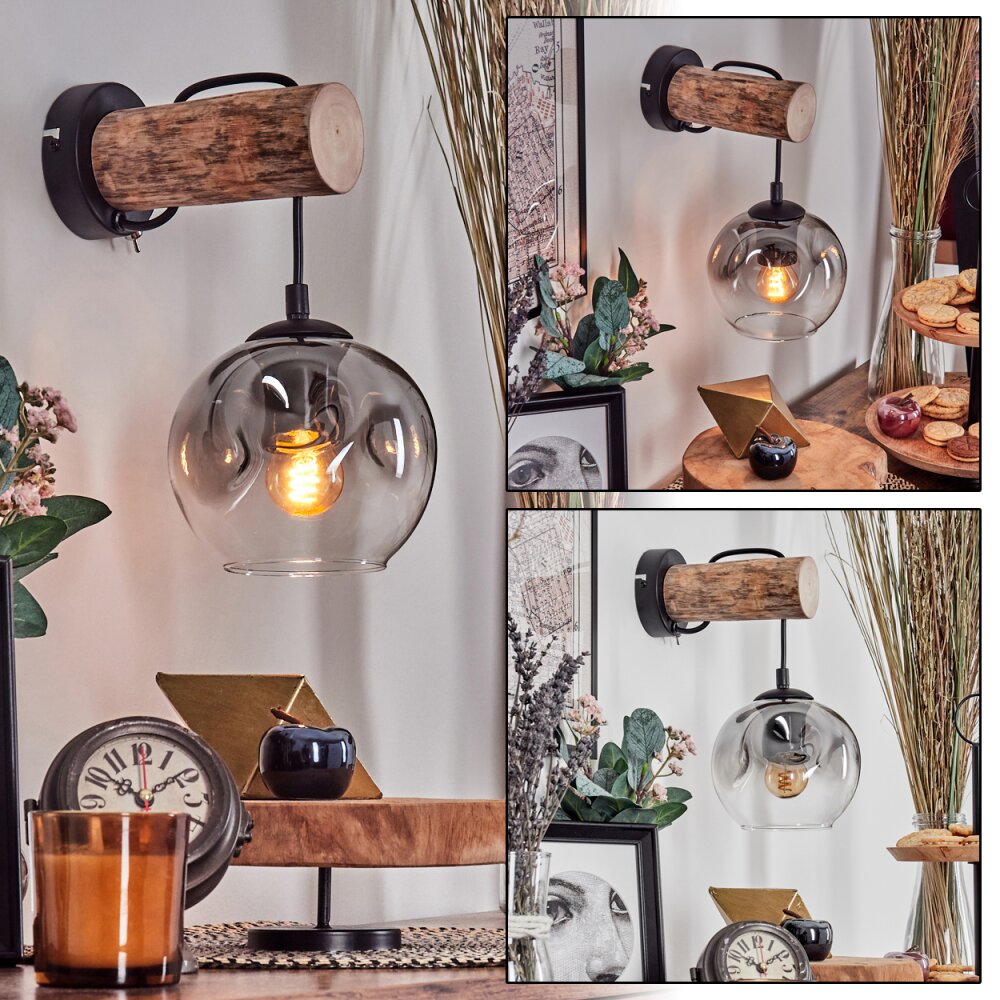 Ripoll Wandlamp Natuurlijke kleuren, Zwart, 1-licht main product photo