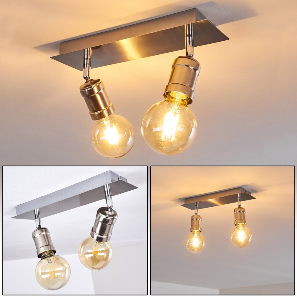 Lagunita Plafondlamp Nikkel mat, 2-lichts main product photo