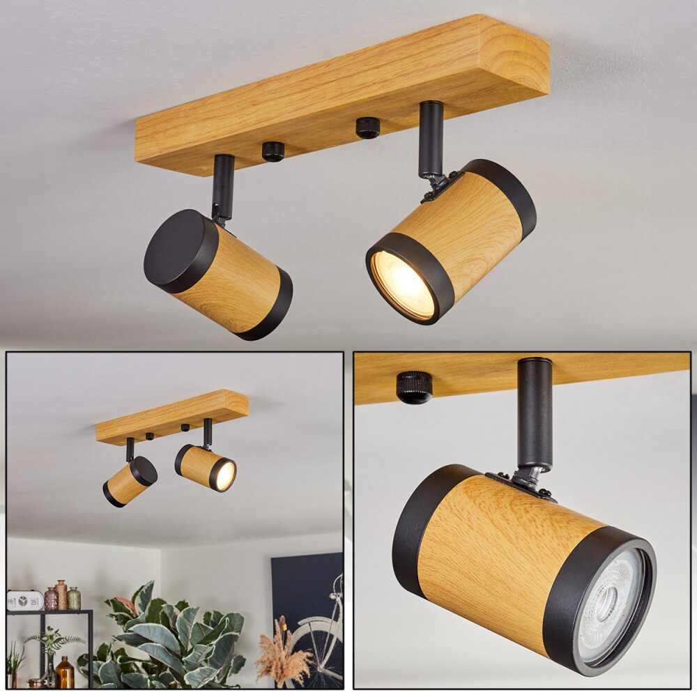 Martim Plafondlamp Natuurlijke kleuren, Zwart, 2-lichts main product photo