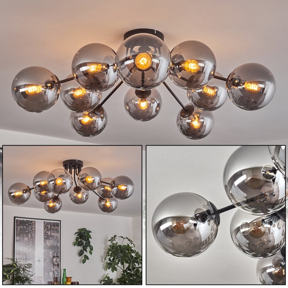 Gastor Plafondlamp 83 cm Rookkleurig, 10-lichts main product photo