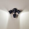 Emmerlev Buiten muurverlichting LED Zwart, 2-lichts, Bewegingsmelder