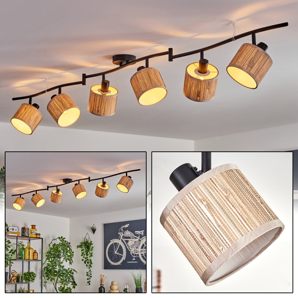 Bongal Plafondlamp Zwart, 6-lichts main product photo