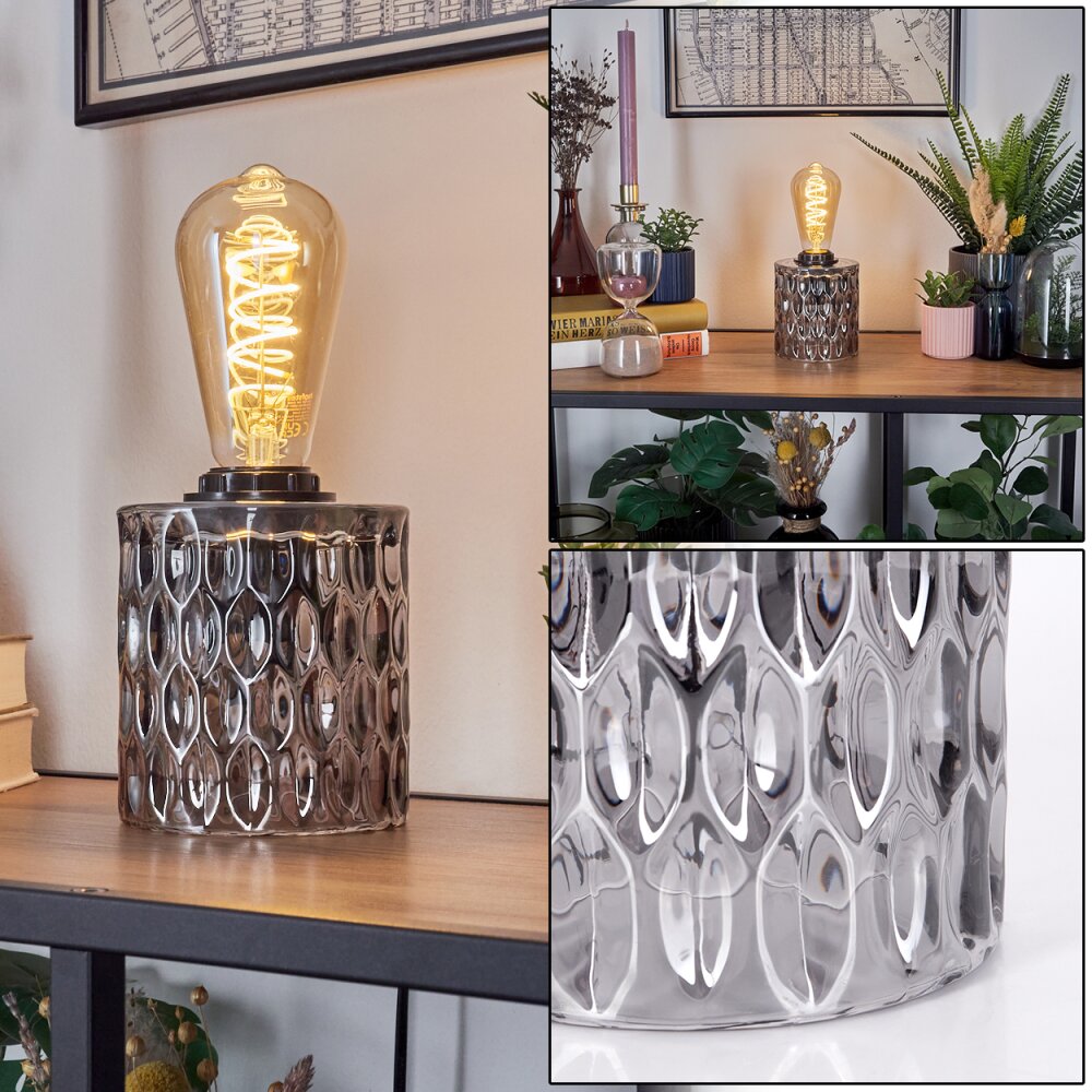 Sonhim Tafellamp Rookkleurig, Zwart, 1-licht main product photo
