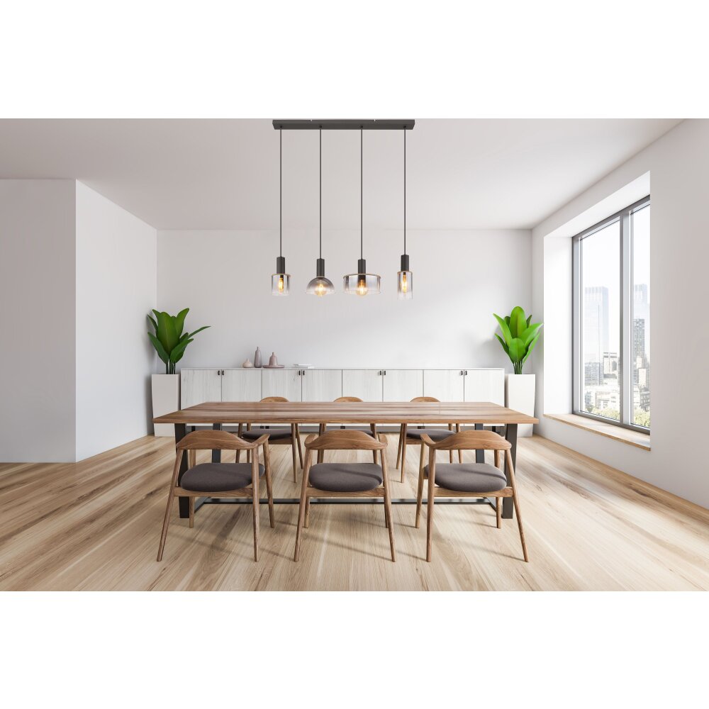 Globo CLASSIS Hanglamp Zwart, 4-lichts main product photo