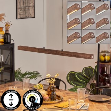 Carbellino Hanglamp Donkerbruin, Zwart, 1-licht
