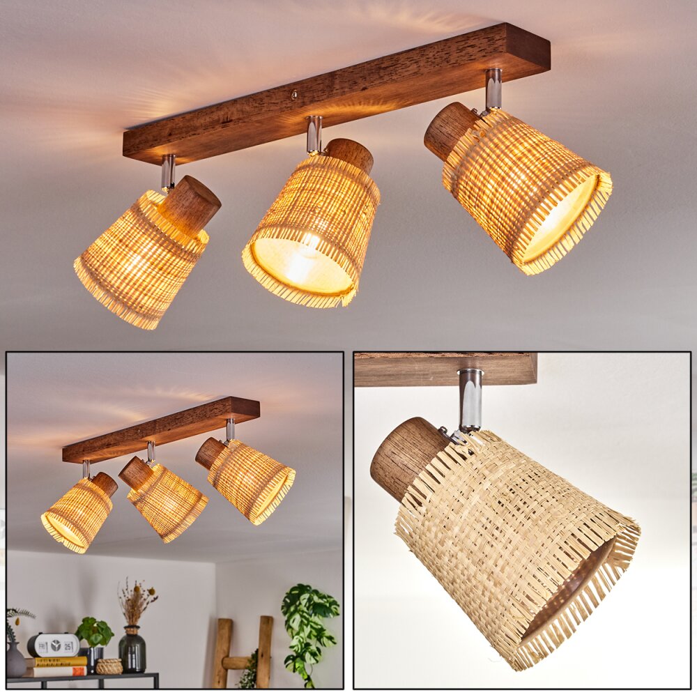Lindberg Plafondlamp Chroom, Donkerbruin, 3-lichts main product photo