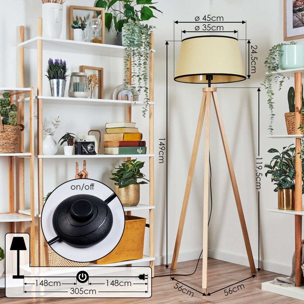 Chellas Staande lamp Natuurlijke kleuren, 1-licht