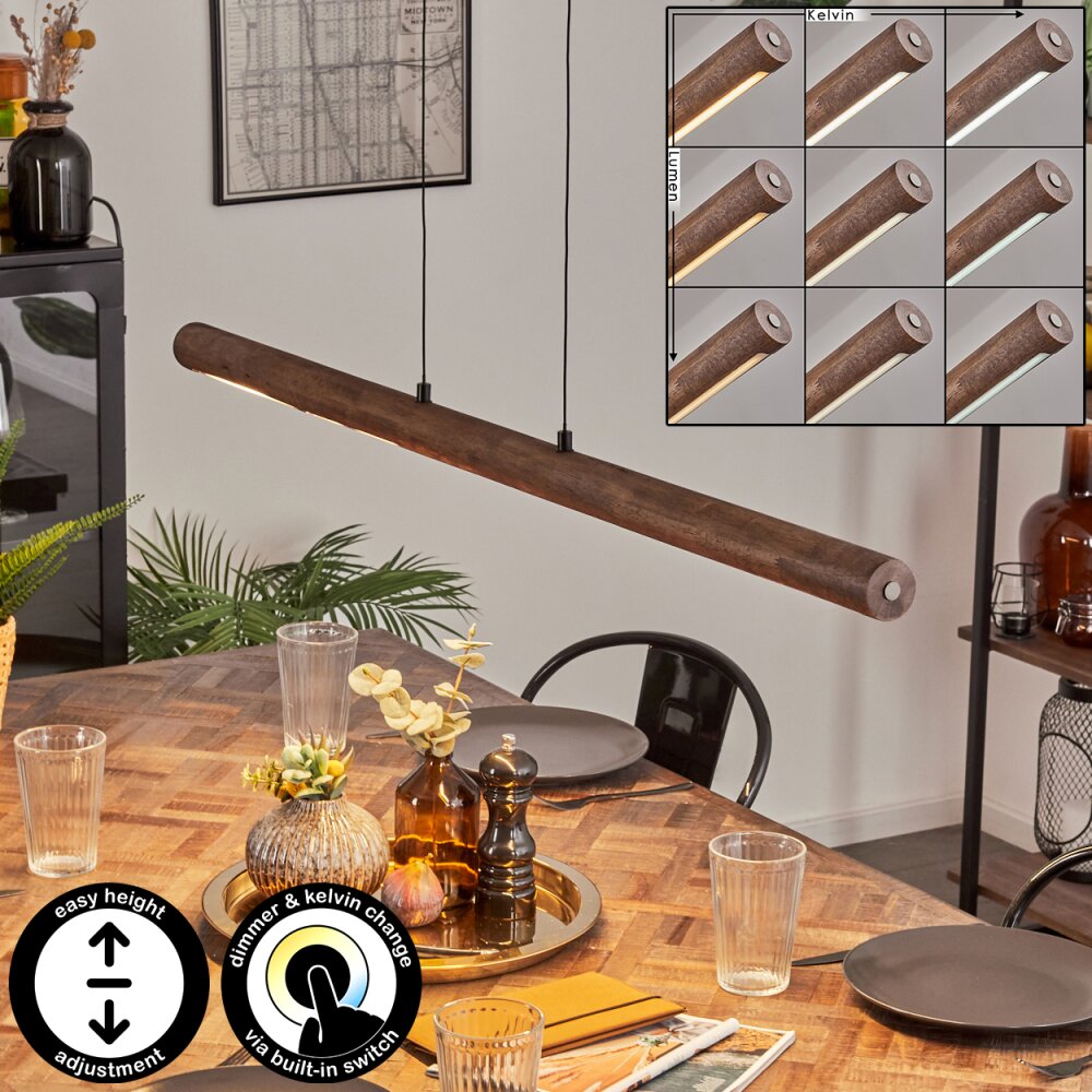 Carbellino Hanglamp LED Donkerbruin, Zwart, 1-licht main product photo