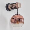 Ripoll Kogellampje, Wandlamp Natuurlijke kleuren, Zwart, 1-licht