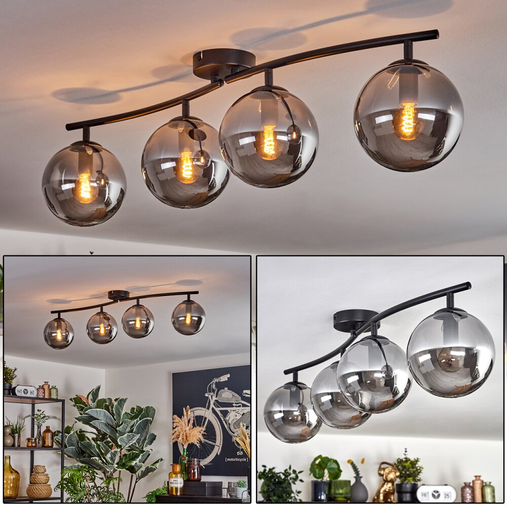 Gastor Plafondlamp Rookkleurig, 4-lichts main product photo