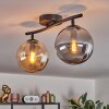 Gastor Plafondlamp, Kogellampje Amber, Rookkleurig, 2-lichts
