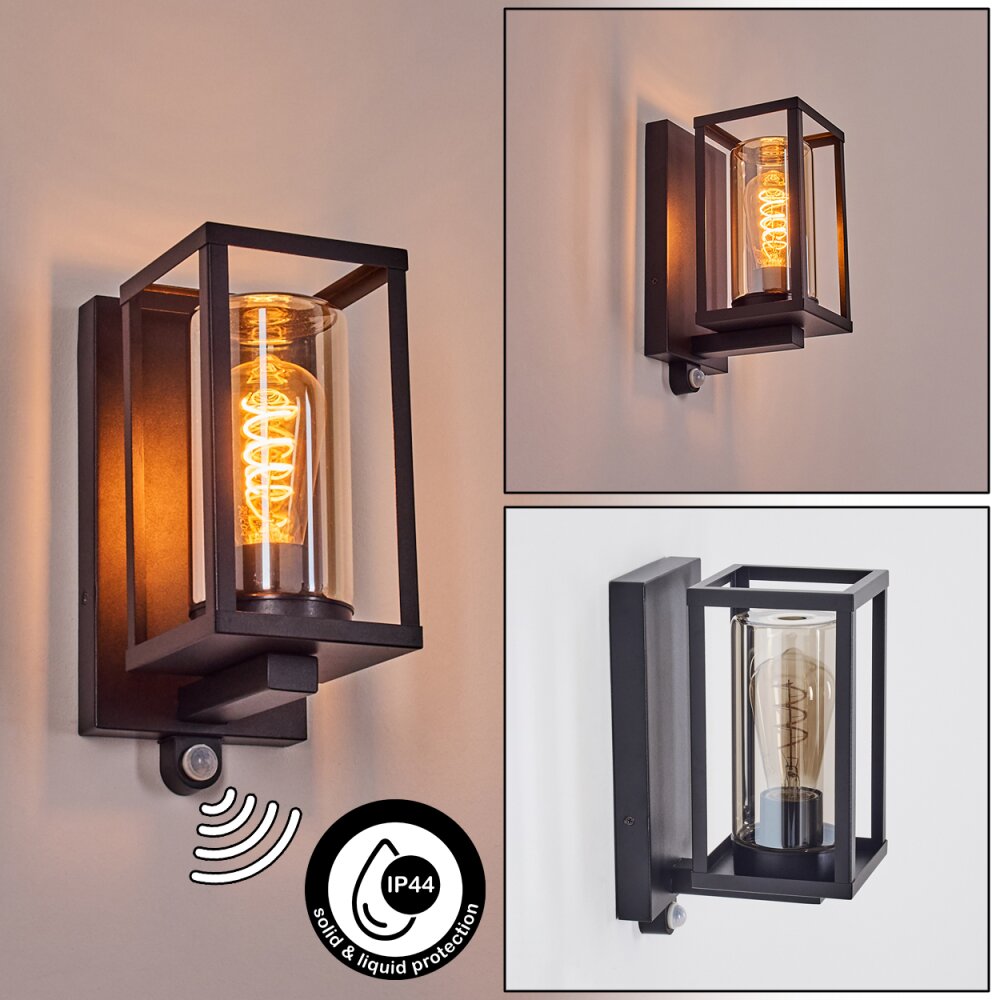 Portalis Wandlamp voor buiten Zwart, 1-licht, Bewegingsmelder main product photo