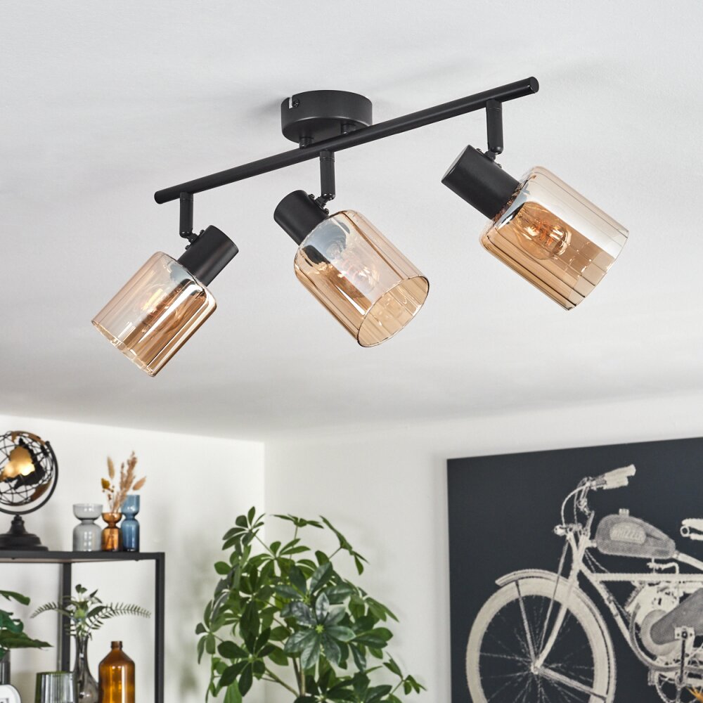 Aggebo Plafondlamp Zwart, 3-lichts
