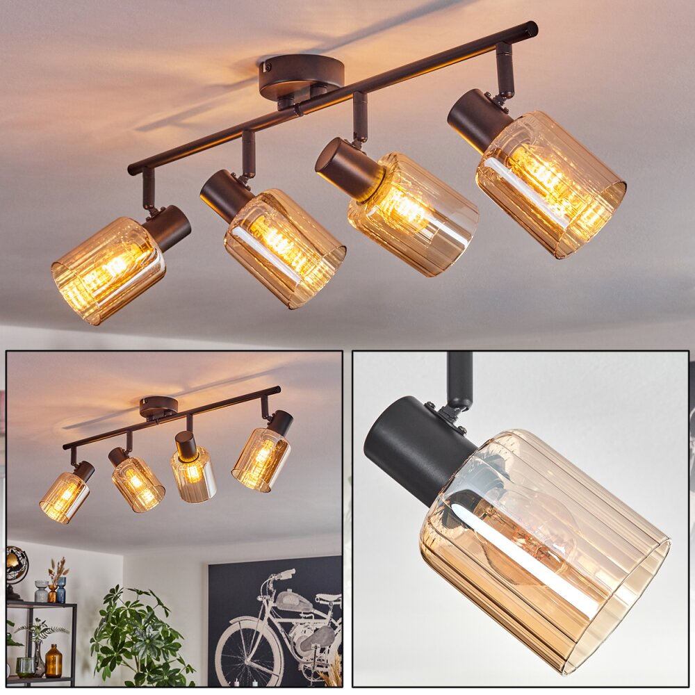 Aggebo Plafondlamp Zwart, 4-lichts main product photo