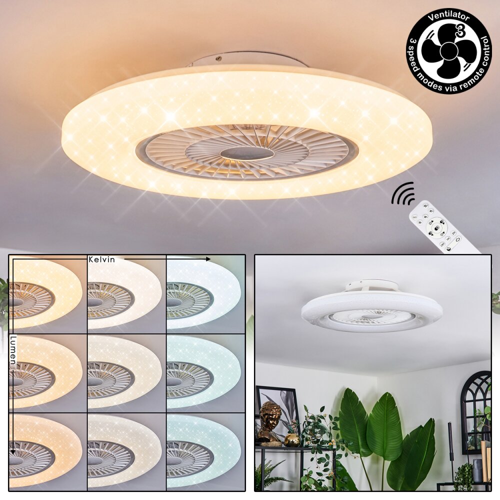 Benesal Plafondlamp, Plafondventilator met verlichting Wit, 1-licht, Afstandsbediening main product photo