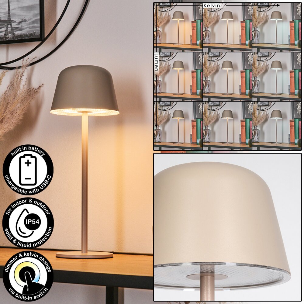 Asen Buiten tafellamp, Tafellamp LED Beige, 1-licht main product photo