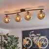 Gastor Plafondlamp, Kogellampje Amber, 4-lichts