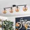 Gastor Plafondlamp, Kogellampje Amber, 4-lichts
