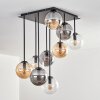 Gastor Plafondlamp, Kogellampje Amber, Duidelijk, Rookkleurig, 9-lichts