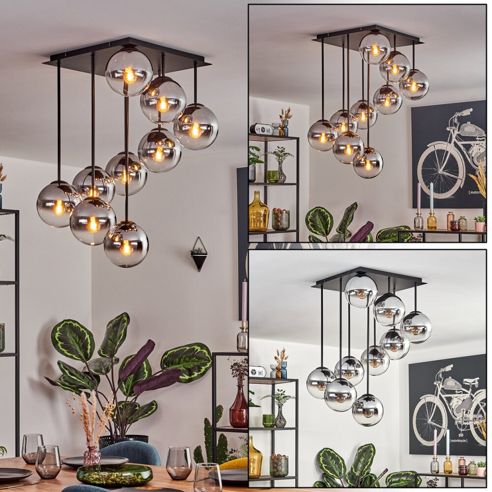 Gastor Plafondlamp, Kogellampje Chroom, Duidelijk, Rookkleurig, 9-lichts main product photo