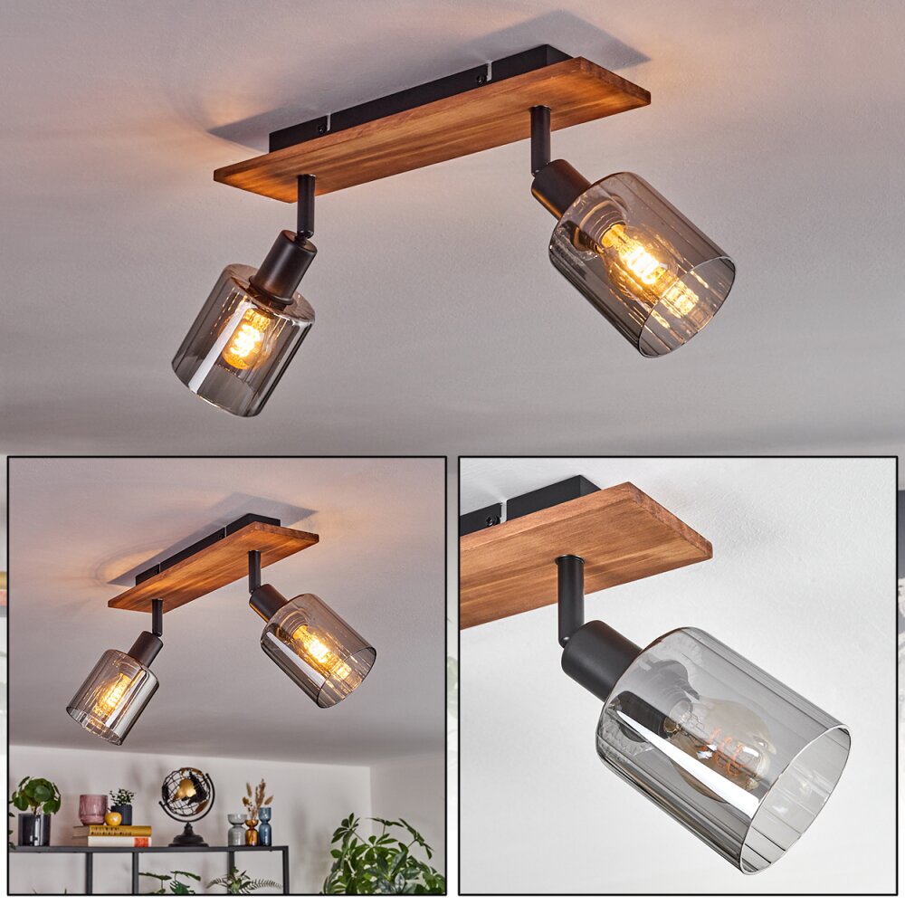 Aggebu Plafondlamp Natuurlijke kleuren, Zwart, 2-lichts main product photo