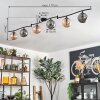 Gastor Plafondlamp, Kogellampje Amber, Rookkleurig, 6-lichts Gastor Plafondlamp, Kogellampje Amber, Rookkleurig, 6-lichts