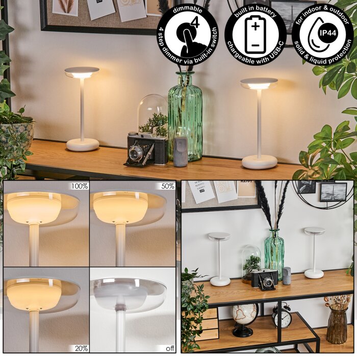 Baigorrita Buiten tafellamp, Tafellamp LED Wit, 1-licht