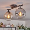 Gastor Plafondlamp, Kogellampje Amber, Duidelijk, Rookkleurig, 2-lichts