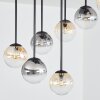 Chehalis Plafondlamp, Kogellampje Amber, Duidelijk, Rookkleurig, 9-lichts
