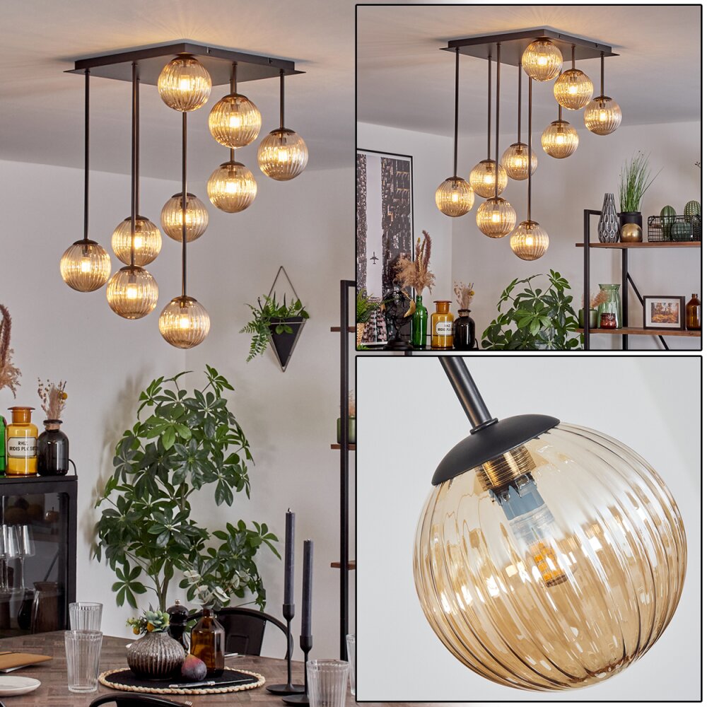 Chehalis Plafondlamp, Kogellampje Amber, 9-lichts main product photo