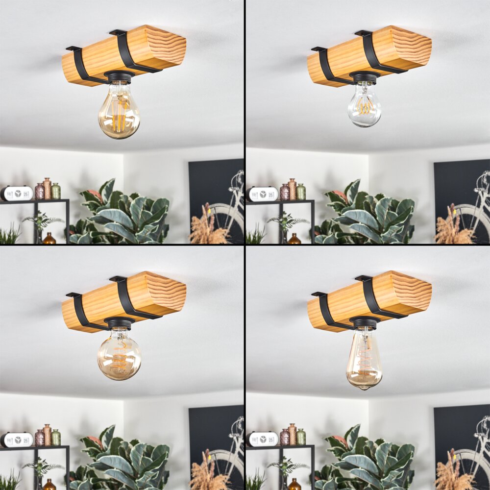 Skads Plafondlamp, Plafondspot Natuurlijke kleuren, Zwart, 1-licht