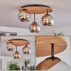 Koyoto Plafondlamp, Kogellampje Natuurlijke kleuren, Zwart, 3-lichts
