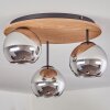 Koyoto Plafondlamp, Kogellampje Natuurlijke kleuren, Zwart, 3-lichts