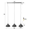 Wildervanksterdallen Hanglamp Bruin, Zwart, 3-lichts