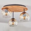 Koyoto Plafondlamp, Kogellampje Natuurlijke kleuren, Zwart, 3-lichts