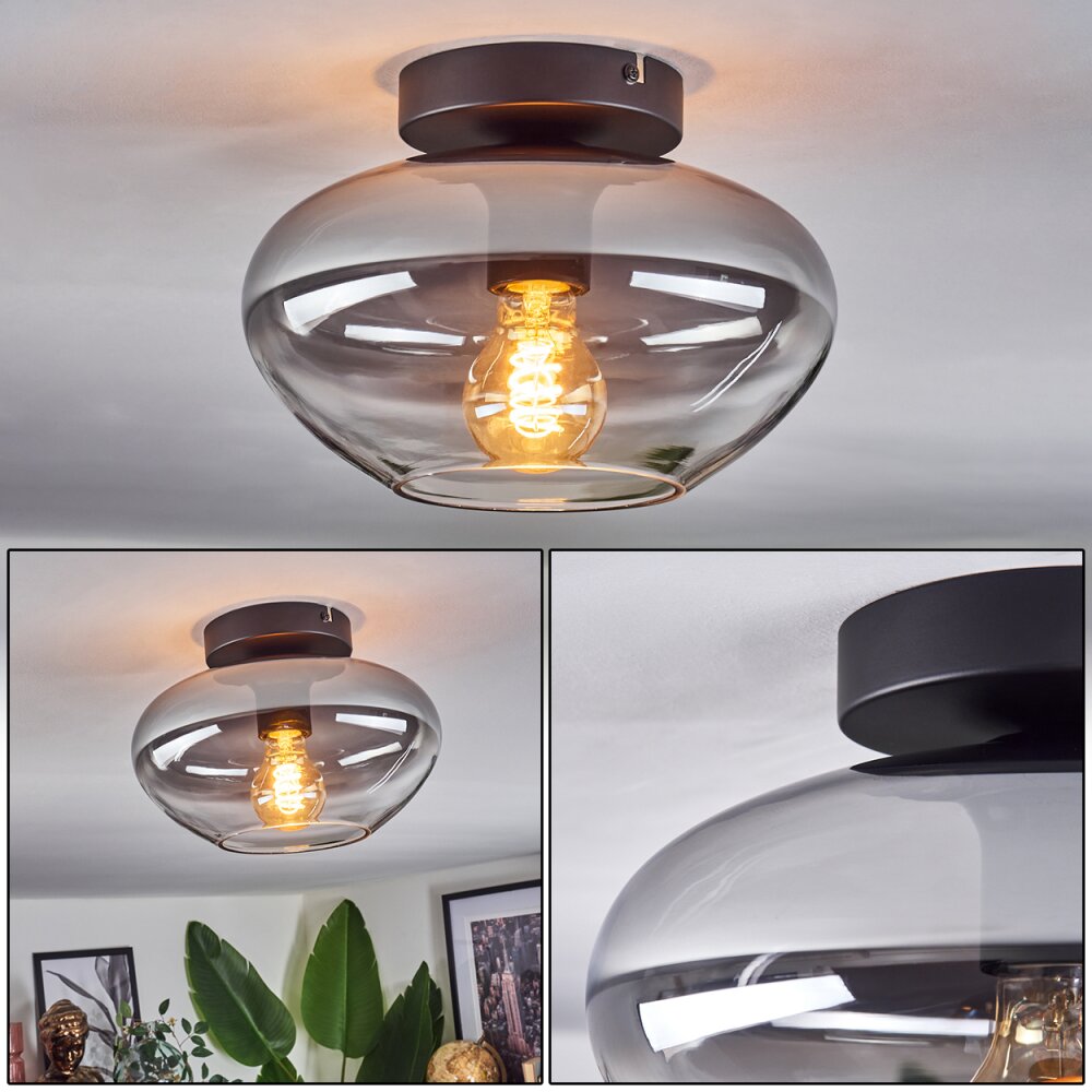 Mertola Plafondlamp Chroom, Rookkleurig, 1-licht main product photo