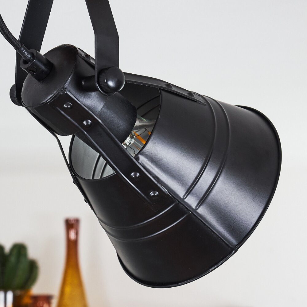 Berkeley Plafondlamp Hout donker, Zwart, 1-licht
