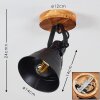 Berkeley Plafondlamp Hout donker, Zwart, 1-licht