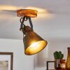 Berkeley Plafondlamp Hout donker, Zwart, 1-licht