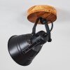 Berkeley Plafondlamp Hout donker, Zwart, 1-licht