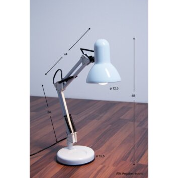 Globo Famous Tafellamp, Leeslamp Zwart, Wit, 1-licht