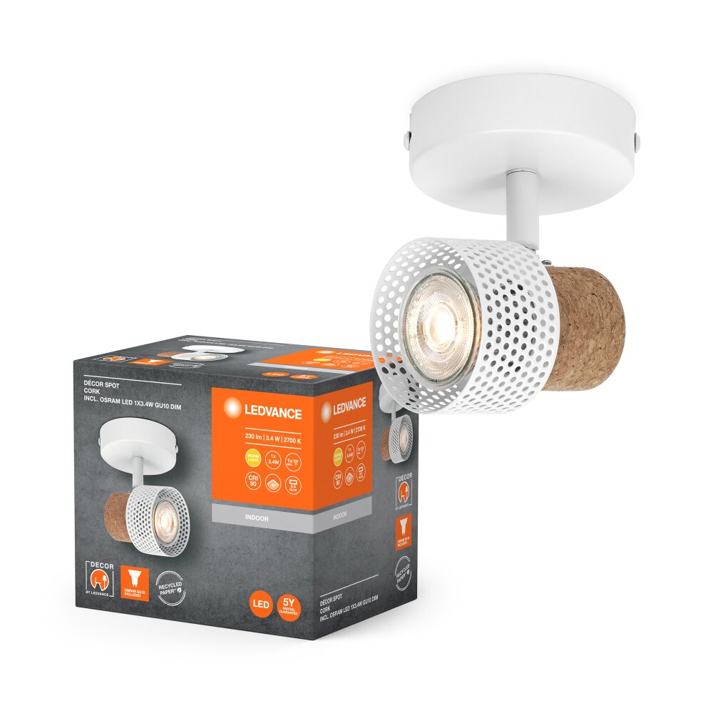 Ledvance Spot Plafondlamp LED Wit, 1-licht main product photo