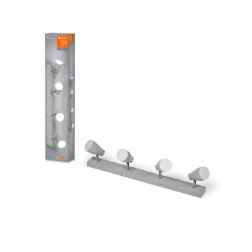 Ledvance Spot Plafondlamp, Plafondspot LED Grijs, 4-lichts