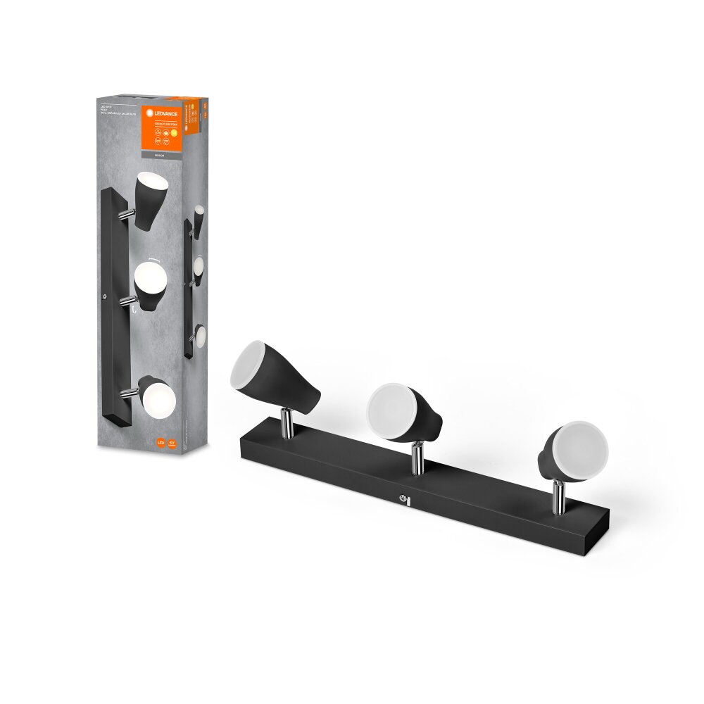 Ledvance Spot Plafondlamp LED Zwart, 3-lichts main product photo