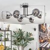Gastor Plafondlamp, Kogellampje 80 cm Chroom, Duidelijk, Rookkleurig, 6-lichts