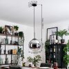 Gastor Hanglamp, Kogellampje 30 cm Chroom, Duidelijk, Rookkleurig, 1-licht