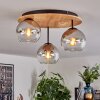Koyoto Plafondlamp, Kogellampje 40 cm Natuurlijke kleuren, Zwart, 3-lichts