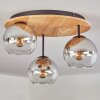 Koyoto Plafondlamp, Kogellampje 40 cm Natuurlijke kleuren, Zwart, 3-lichts