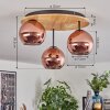 Koyoto Plafondlamp, Kogellampje 40 cm Natuurlijke kleuren, Zwart, 3-lichts