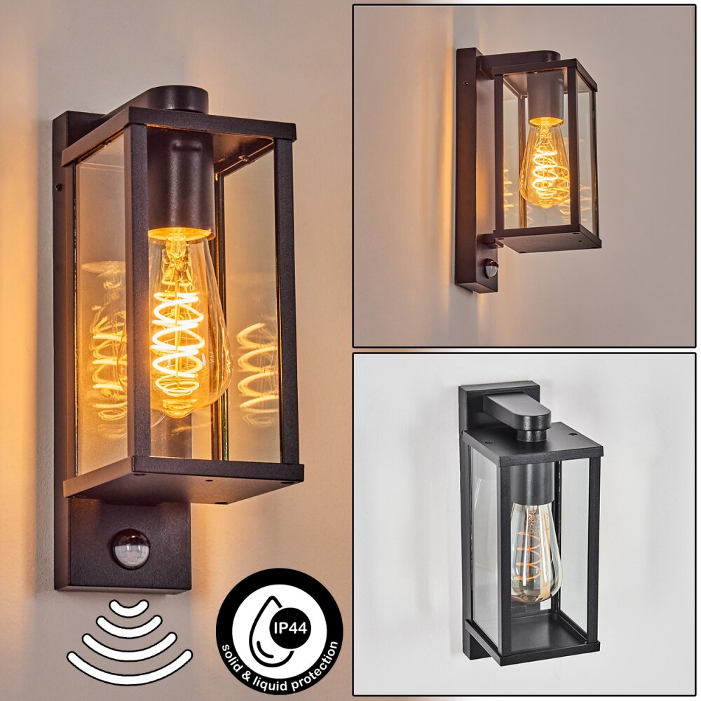 Tourega Wandlamp voor buiten Zwart, 1-licht, Bewegingsmelder main product photo